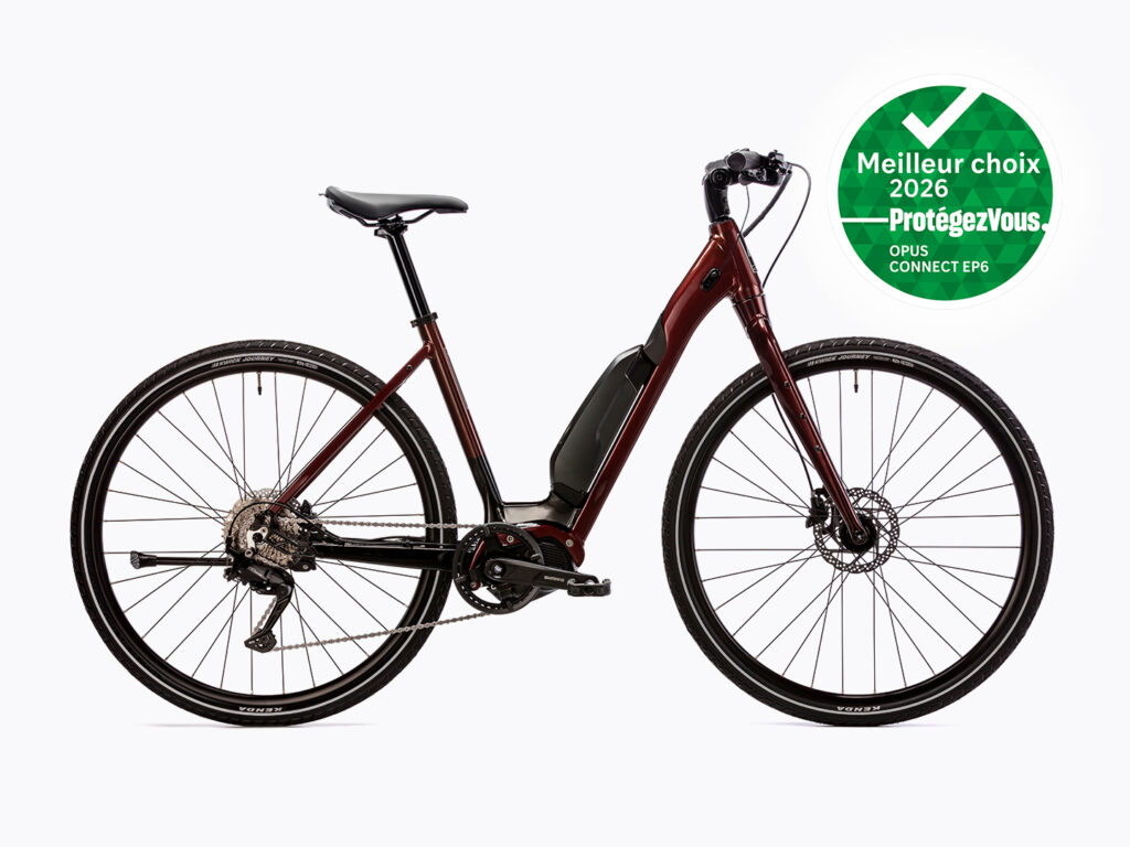 LES VÉLOS OPUS ASSEMBLÉS À MONTRÉAL 2 OPUS 2026 CONNECT EP6 Crimson Red SIDE PV FR gray